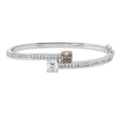 Armreif aus 750 Gold weiß/rot 46 Diamanten 3,75ct 46x55mm 4er-Krappe