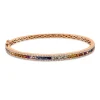 Armreif aus 750 Rotgold 39 Saphire 2,48ct mehrfarbig 154 Brillanten 0,56ct TW-SI