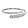 Armreif aus 750 Weißgold 9 Diamanten Oval-Schliff 1,21ct TW-SI 47x55mm Zarge