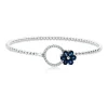Armreif aus 750 Weißgold 6 Saphire 1,38ct blau 22 Brillanten 0,17ct F-VSI 47x57mm