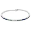 Armreif aus 750 Weißgold 36 Saphire 1,6ct mehrfarbig 4 Brillanten 0,14ct TW-VSI/SI
