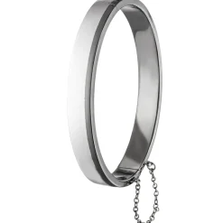 Armreif für Herren Armband 61,1x68,4mm mit Sicherheitskette, 925 Silber schlicht