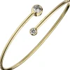 Armreif offener Armband, weiße Zirkonia 925 Silber Gelbgold vergoldet Armschmuck