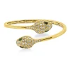 Armreif Schlange 750 Gelbgold 4 Tsavorithe 0,78ct grün 84 Brillanten 1,1ct 47x56mm