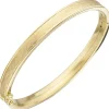 Armreif 54,8x60,7mm Armband Goldarmreif, oval teilmattiert, 375 Gold Gelbgold