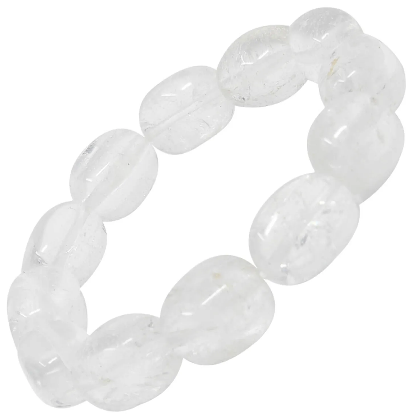Armschmuck Armband aus echtem Bergkristall, dehnbar, für Damen