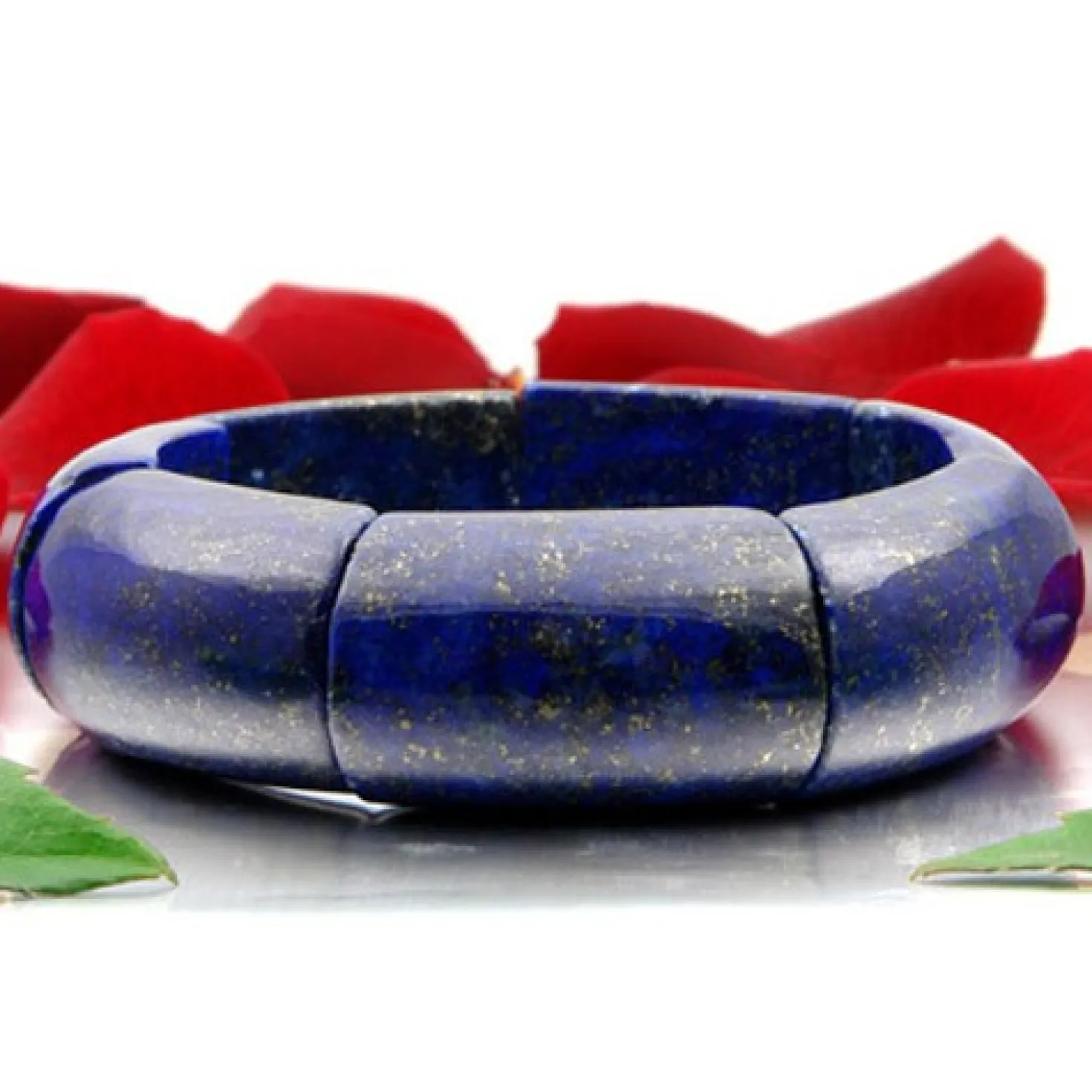 Armschmuck Armband aus Edelstein Lapis-Lazuli Lapislazuli blau glatt dehnbar