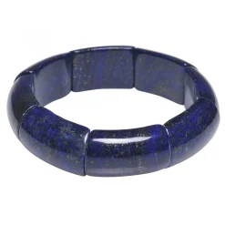Armschmuck Armband aus Edelstein Lapis-Lazuli Lapislazuli blau glatt dehnbar