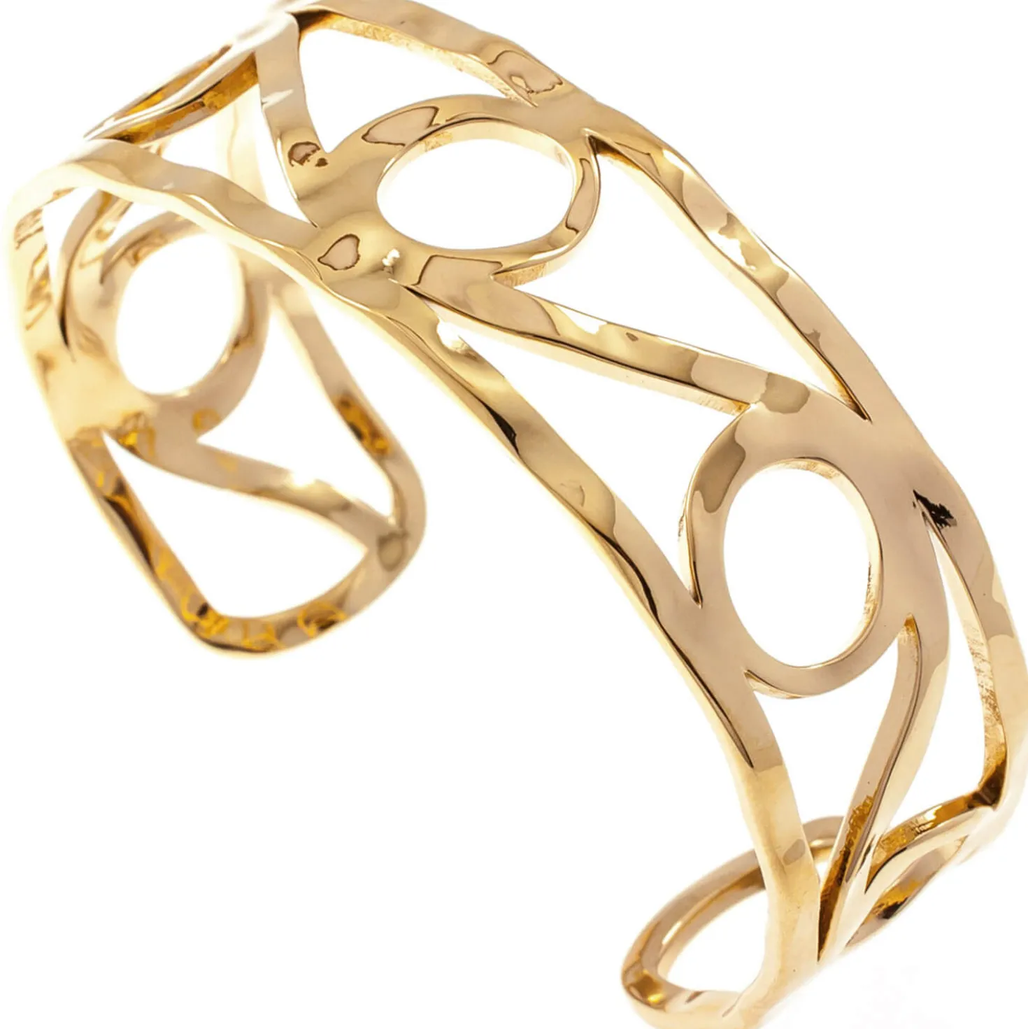 Armspange offener Armreif Armschmuck aus Edelstahl gelbgoldfarben 43,9x61,7mm