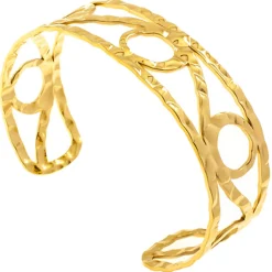 Armspange offener Armreif Armschmuck aus Edelstahl gelbgoldfarben 43,9x61,7mm