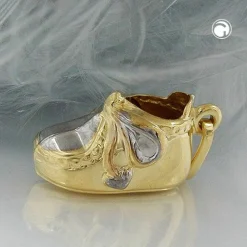 Babyschuh - Anhänger 12x7x6mm aus 375 Gelbgold teil-rhodiniert Kinder