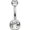 Bauchnabel Piercing aus Edelstahl mit Swarovski Element weiß Ø7,9mm Damen