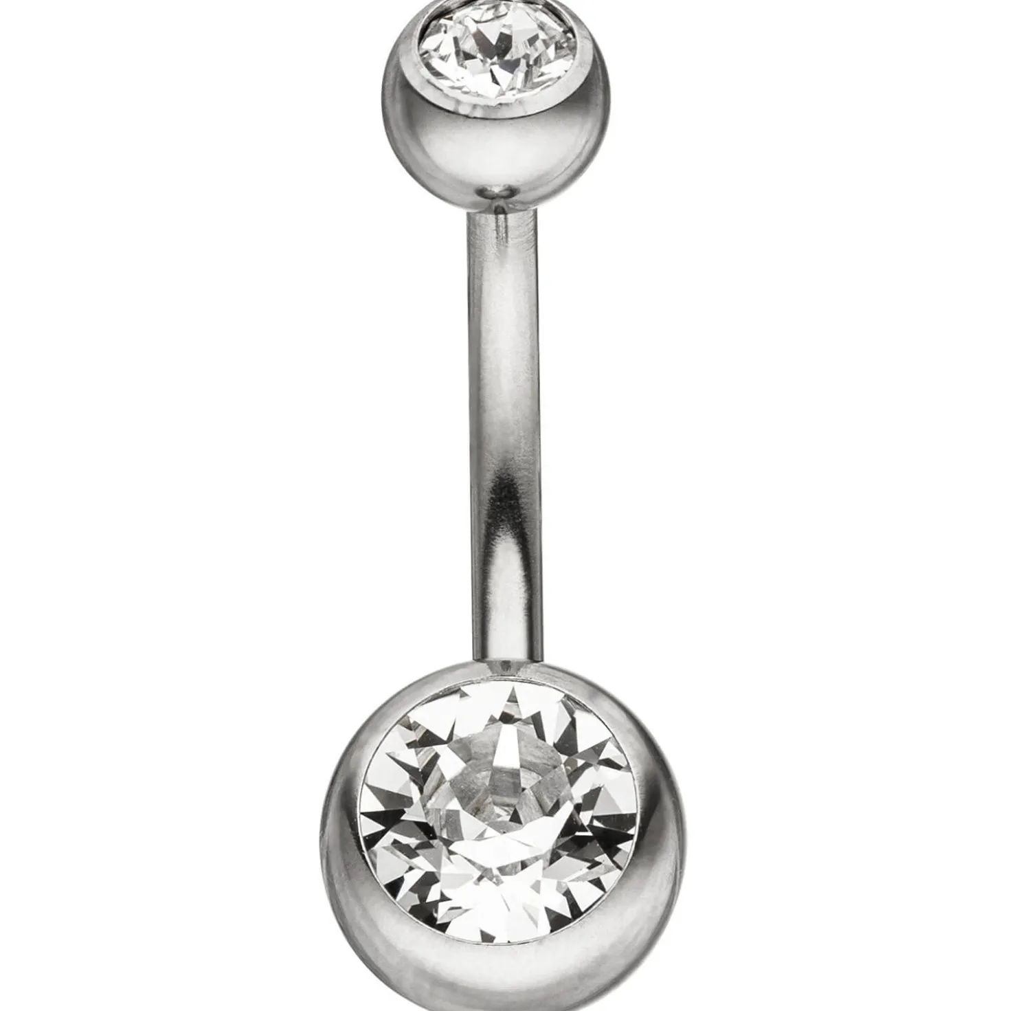 Bauchnabel Piercing aus Edelstahl mit Swarovski Element weiß Ø7,9mm Damen
