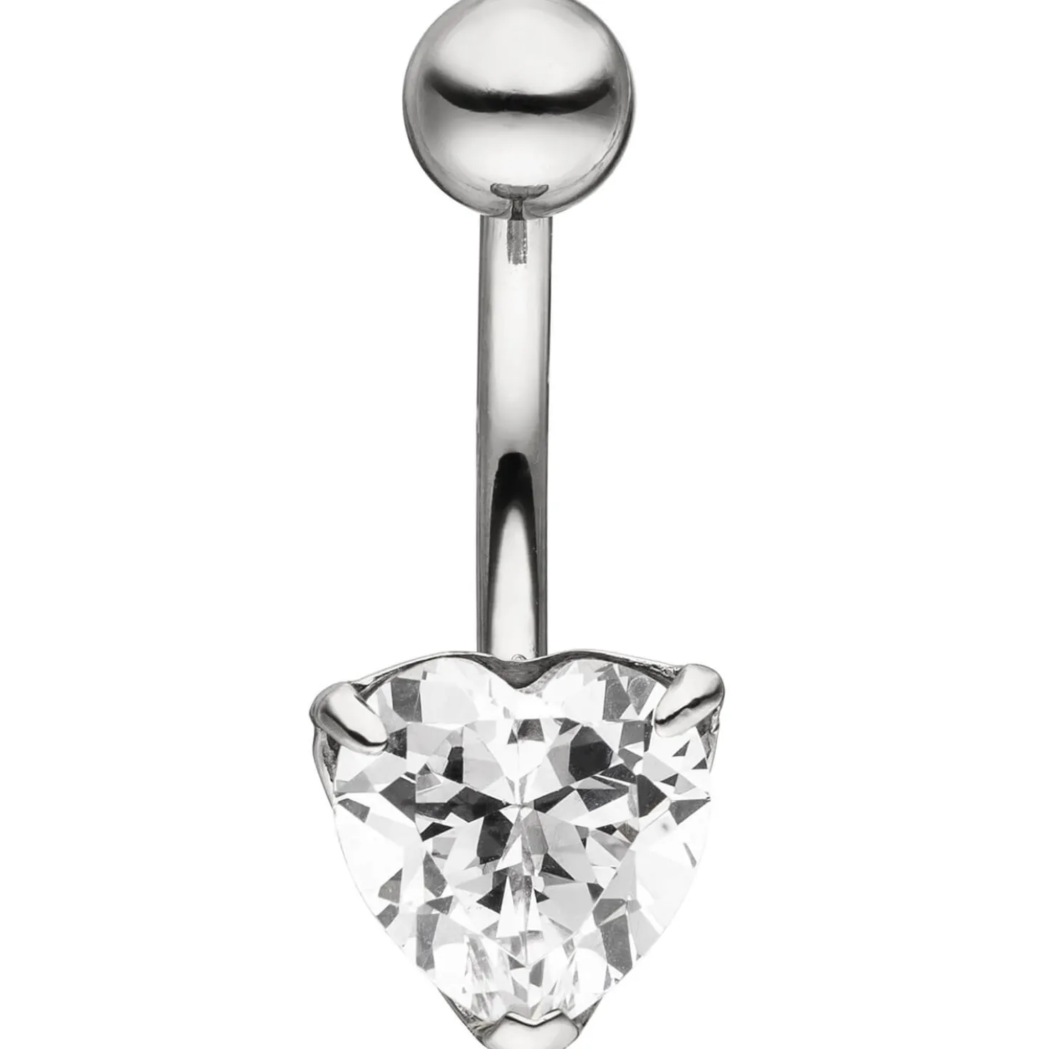 Bauchnabelpiercing Piercing aus Edelstahl mit 1 Zirkonia Herz Herzform Damen