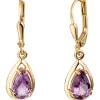Boutons Ohrhänger 8x27,7mm Amethyste flieder Tropfen 333 Gold Gelbgold
