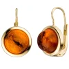 Boutons Ohrhänger 10,4x16,5mm Bernstein braun-orange Halbkugel 333 Gelbgold