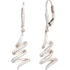 Boutons Ohrhänger 10x36,7mm Ohrringe Schlangen mit Zirkonia weiß 925 Silber