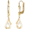 Boutons Ohrringe Ohrhänger 6,1x28,1mm 333 Gold Gelbgold teilmatt Zirkonia Damen