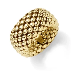 Breiter Himbeer Ring Damenring elastisch aus 585 Gold Gelbgold stretch flexibel