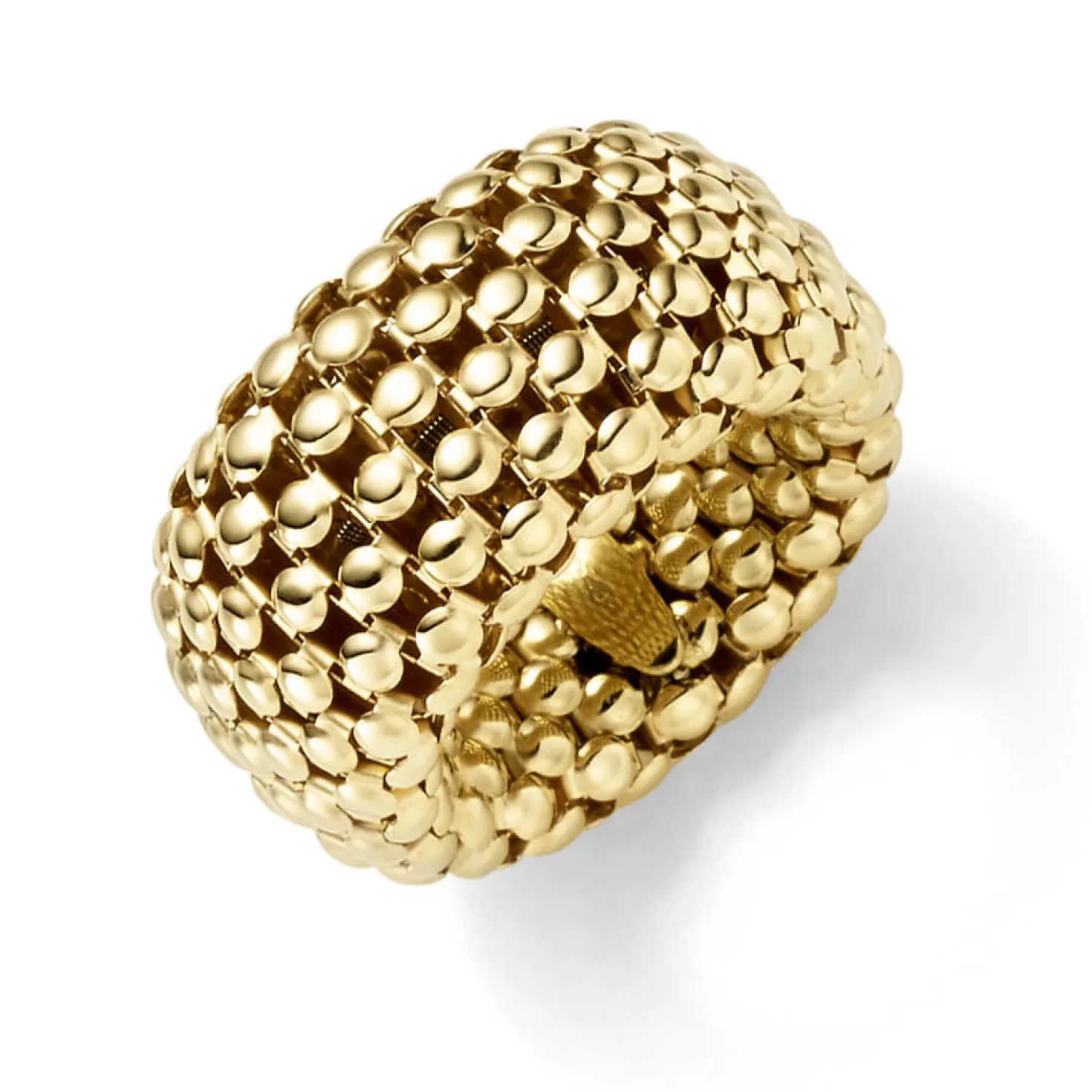 Breiter Himbeer Ring Damenring elastisch aus 585 Gold Gelbgold stretch flexibel