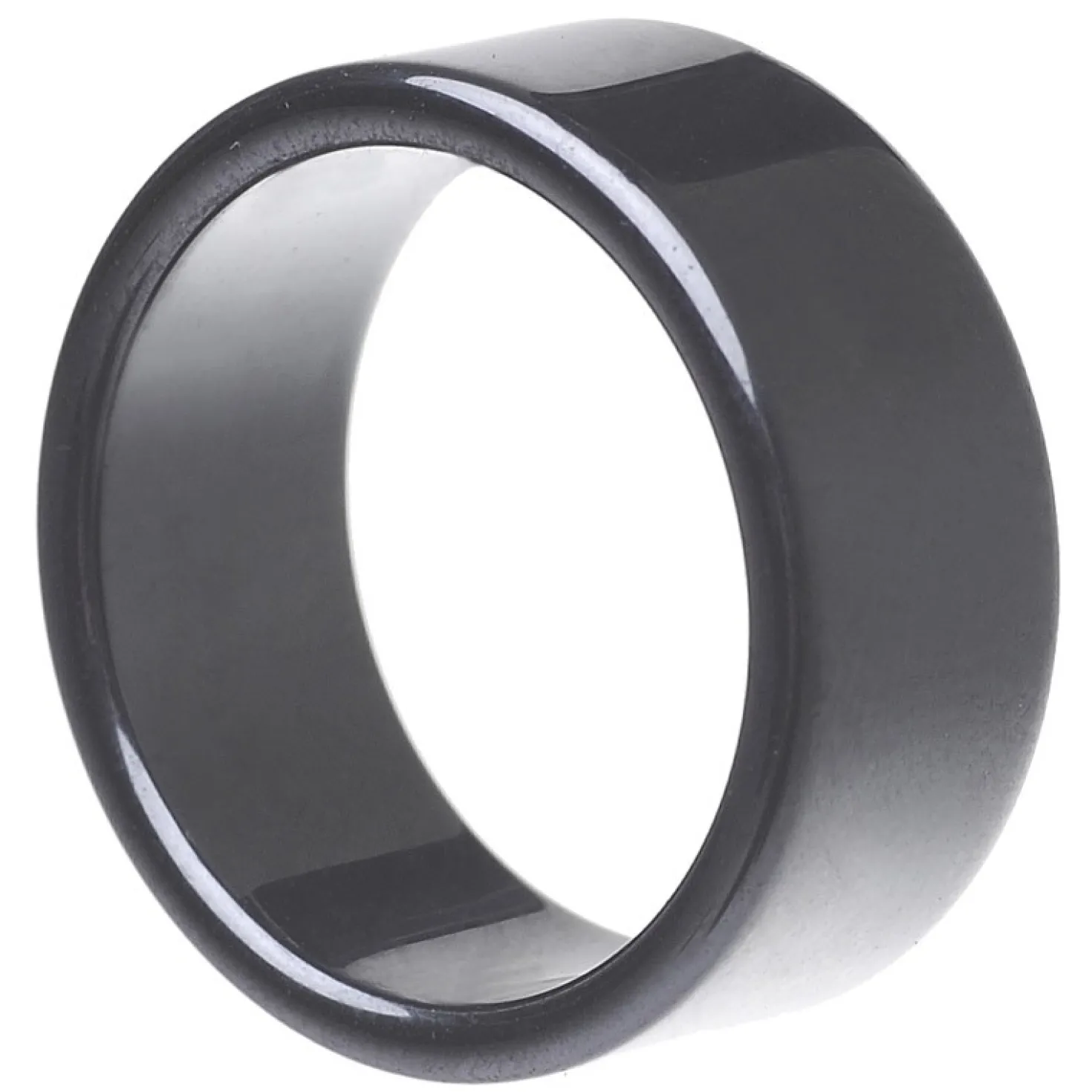 Breiter Ring aus Hämatit grau dunkelgrau schlicht flach glatt Herren Damen Unisex