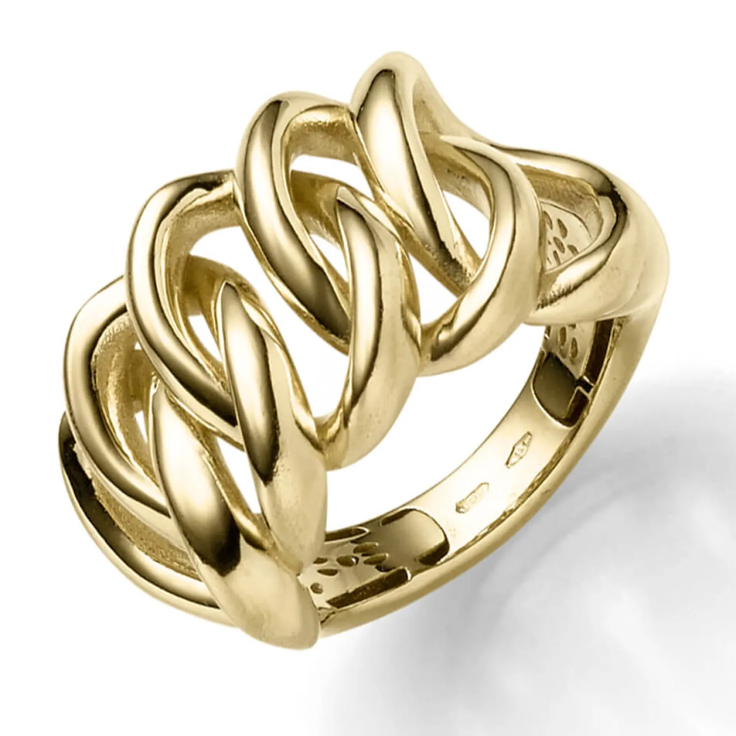 Breiter Ring Damenring aus 585 Gold Gelbgold glänzend B:17mm