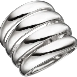 Breiter Ring Damenring mit Wölbungen 21mm breit 925 Silber rhodiniert Damen