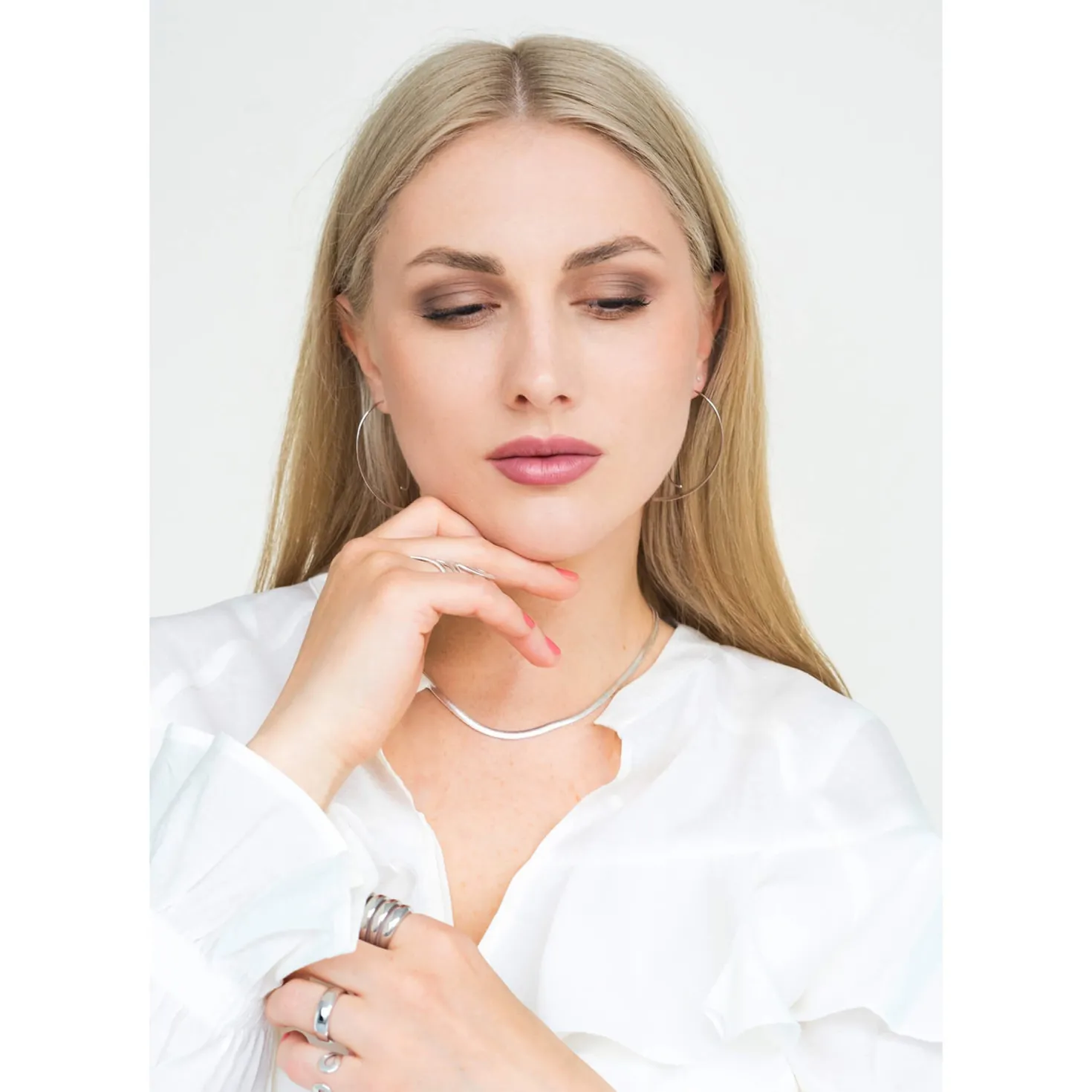 Breiter Ring Damenring mit Wölbungen 21mm breit 925 Silber rhodiniert Damen
