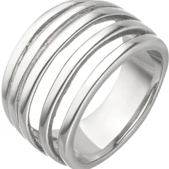 Breiter Ring Damenring 5-reihig aus Edelstahl Edelstahlring Breite 13,9mm
