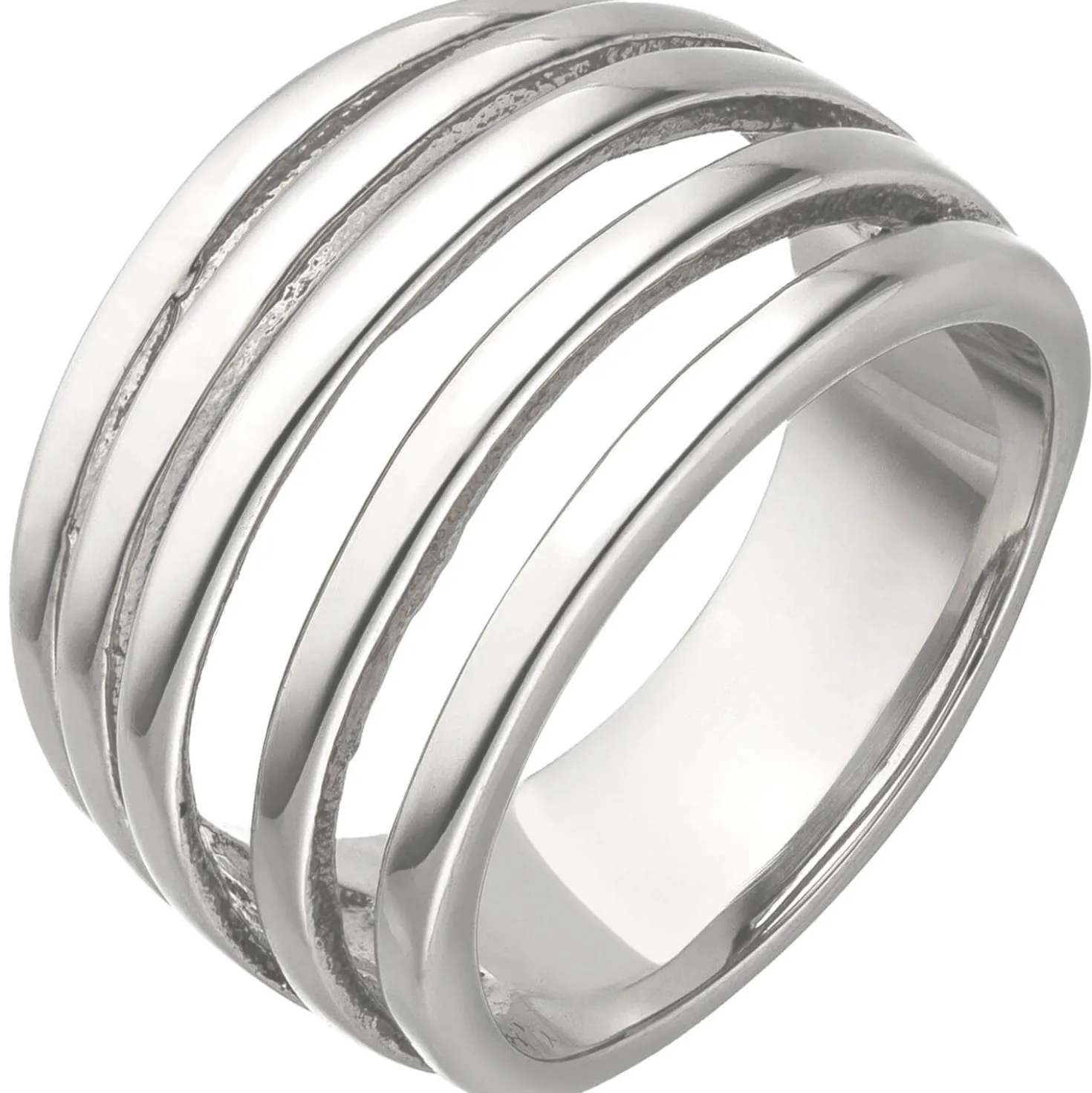 Breiter Ring Damenring 5-reihig aus Edelstahl Edelstahlring Breite 13,9mm