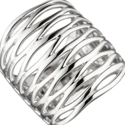 Breiter Silberring Ring Damenring, 24,6mm breit 925 Silber rhodiniert, Damen