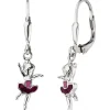 Brisur -Ohrhänger Boutons Tänzerin Ballerina mit pink-lila Lackierung 925 Silber