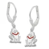 Brisur Ohrhänger 25x7mm Ohrringe lächelnder Frosch aus echtem 925 Silber Kinder