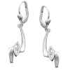 Brisur Ohrhänger 36x8mm Ohrringe mit Zirkonia schlicht echtes 925 Silber Damen