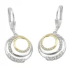 Brisur 30x14mm drei Kreise mit weißen Zirkonia 925 Silber bicolor vergoldet