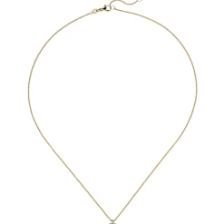 Collier Ankerkette mit Anhänger Solitär Diamant 0.15Ct 585 Gelbgold 45cm