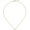 Collier Ankerkette mit Anhänger Solitär Diamant 0.15Ct 585 Gelbgold 45cm