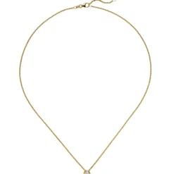 Collier Ankerkette mit Anhänger Solitär Diamant 0.15Ct 585 Gelbgold 45cm