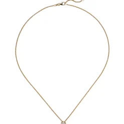 Collier Ankerkette mit Anhänger Solitär Diamant 0.15Ct 585 Rotgold 45cm