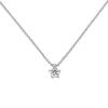 Collier Ankerkette mit Anhänger Solitär Diamant 0.15Ct 585 Weißgold 45cm