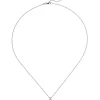 Collier Ankerkette mit Anhänger Solitär Diamant 0.15Ct 585 Weißgold 45cm