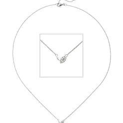Collier Ankerkette mit Anhänger 585 Weißgold 8 Diamanten 0.06Ct 42-45cm