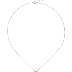 Collier Ankerkette mit Anhänger 585 Weißgold 8 Diamanten 0.06Ct 42-45cm