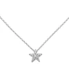 Collier Ankerkette Sternchen mit 16 Diamanten 0.05Ct W/SI 585 Gold Weißgold