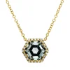 Collier aus 750 Gelbgold Amethyst 1,6ct grün 24 Brillanten 0,11ct TW-SI L:43,2cm