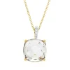 Collier aus 750 Gelbgold Amethyst 3,44ct grün 5 Diamanten 0,04ct TW-SI L:45,7cm