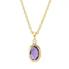 Collier aus 750 Gelbgold Amethyst 0,47ct lila Brillant 0,02ct TW-SI L:45cm