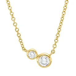 Collier aus 750 Gelbgold 1 Brillant 0,12ct TW-SI 1 Brillant 0,04ct TW-SI L:43,2cm