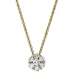 Collier aus 585 Gelbgold 6 Brillanten 0,38ct TW-SI 1 Brillant 0,13ct TW-SI L:42cm