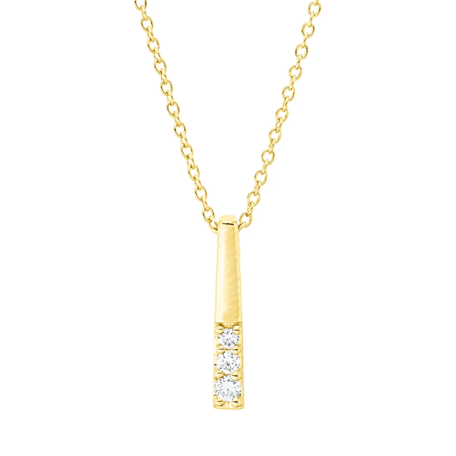 Collier aus 750 Gelbgold 2 Brillanten 0,04ct TW-SI 1 Brillant 0,04ct TW-SI L:45cm